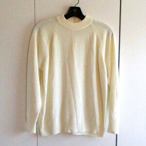Designers Originals Winter White Sweater 38 Medium/Large Ribbed Collar Pullover